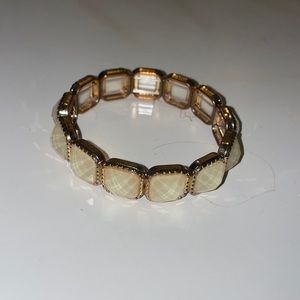Gold and white sparkle stone bracelet